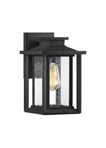 Licht-Erlebnisse Applique da esterno WHITBY Nero Trasparente Resistente alle intemperie E27 fino a 60W LE117787