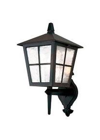 Licht-Erlebnisse Applique da esterno LUDGER nero in alluminio pressofuso vetro 1x E27 max. 100W LE42018
