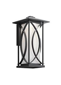 Licht-Erlebnisse BARNSTAPLE apparecchio da parete per esterni nero, alluminio, vetro a pioggia, IP44 LE117602