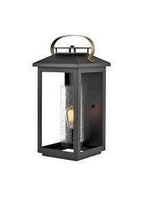 Licht-Erlebnisse Applique per esterni BASINGSTOKE Nero, trasparente, EPMM, vetro pioggia, IP44 LE117611