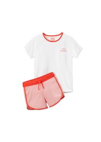 Tchibo - Shorty-Pyjama - Mädchen - Gr. 134/140 - orange/gestreift