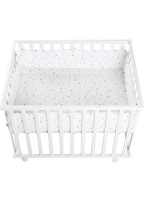 Roba Laufgitter »Sternenzauber grau, 100x75 cm« bis 15 kg mit Stoffeinlage und Nestchen in weiß