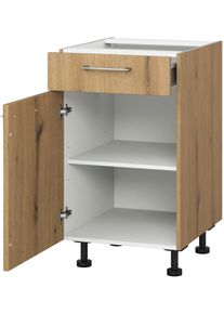 Kochstation Unterschrank »KS-Trea US60« mit einem Auszug und einer Tür in braun, Größe B/H/T: 60 cm x 75 cm x 56 cm