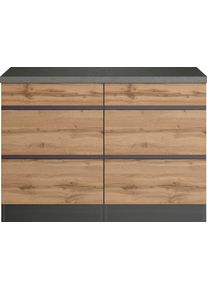 Kochstation Unterschrank »KS-Riesa« Breite 120 cm in braun, Größe B/H/T: 120 cm x 86 cm x 60 cm