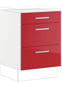 Impuls Küchen Auszugsunterschrank »"Turin" in rot, Größe B/H/T: 60 cm x 72,3 cm x 57,9 cm