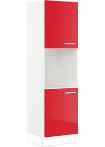 Impuls Küchen Backofenumbauschrank »"Turin" in rot, Größe B/H/T: 60 cm x 205,1 cm x 57,9 cm
