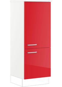 Impuls Küchen Kühlumbauschrank »"Turin" in rot, Größe B/H/T: 60 cm x 147,5 cm x 57,9 cm