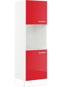Impuls Küchen Backofenumbauschrank »"Turin" in rot, Größe B/H/T: 60 cm x 190,7 cm x 57,9 cm