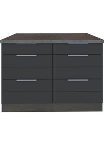 Kochstation Unterschrank »KS-Luhe« 120 cm breit in grau, Größe B/H/T: 120 cm x 86 cm x 60 cm