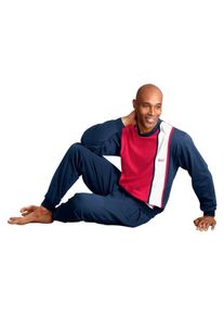 H.I.S. Heren Pyjama in marine/rood/wit ,maat 44/46, Witt, 100% Katoen