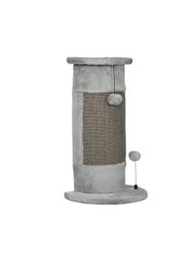 PawHut Corner Wall Cat Scratching Post, 58cm Claw Scratcher with Plush Cover & Sisal Rope, Play Toy Balls, Grey | Aosom Ireland