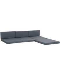 Outsunny 7 Piece Cushion Pad Set for Rattan Furniture Outdoor Grey Comfortable Patio Accessories | Aosom Ireland