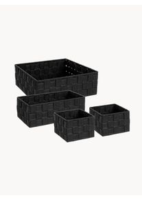 Bizzotto Set de cajas Bind, 4 uds. Gris Fibra sintética Set de diferentes tamaños