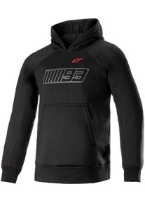 Alpinestars MM93 Thunder Hoodie, casaco têxtil , cor: Preto/Vermelho , tamanho: XL