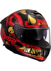 LS2 FF808 Stream II Drako, casco integrale , colore: Rosso/Nero/Oro , dimensione: M