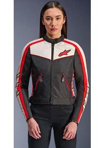 Alpinestars Stella T-Dyno WR, casaco têxtil para mulher , cor: Preto/Vermelho/Branco , tamanho: M