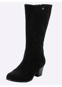 sheego Damen Weitschaftstiefel mit Absatz in schwarz ,Größe 42, Witt, 100% Polyester