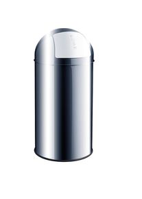 Helit Push-afvalbak, roestvast staal, zelfsluitend, 30 l, h x Ø = 650 x 300 mm