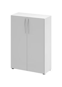 Hammerbacher, Aktenschrank, Schrank 3 OH, 34,6cm tief BM Weiss/Grau