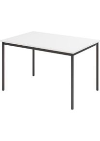Hammerbacher, Schreibtisch, Besprechungstisch Fuss Vierk.120x80cm Weiss (120 x 80 cm)