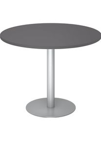 Hammerbacher, Schreibtisch, Besprechungstisch 100cm rund Graphit/Silber (100 x 50 cm)
