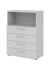 Hammerbacher, Aktenschrank, Regal 3OH, 4 Schübe, BS Grau/Grau