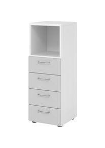 Hammerbacher, Aktenschrank, Regal 3OH, 4 Schübe, BS Weiss/Grau
