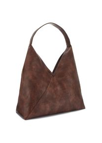 Vivance, Damen, Shopper Handtasche, Schultertasche, Henkeltasche, Hobobag VEGAN, braun, braun, Modische Hobo-Tasche in schlichtem Design