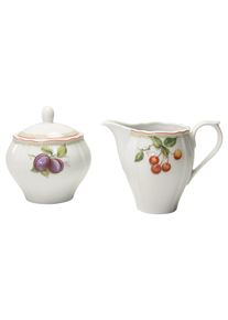 Creatable , Milch- und Zuckerset »Flora Orchard«, (Set, 2 tlg., 1 Milchkännchen, 1 Zuckerdose) , weiß/bunt