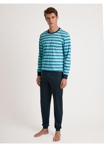 Calida Pigiama con polsini per Uomo, XL XL, Turchese, Piacevoli momenti di relax in 100% cotone