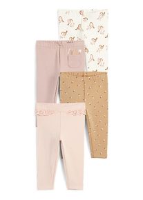 C&Amp;A Confezione da 4-fiorellini e uccellini-leggings termici per neonate, Rosa, Taille: 86