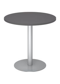 Hammerbacher, Schreibtisch, Besprechungstisch 80cm rund Graphit/Silber