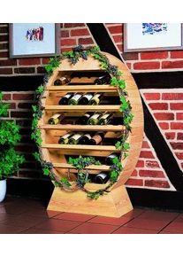 Promadino Weinregal BxTxH: 90x35x140 cm in beige, Größe B/H/T: 90 cm x 140 cm x 35 cm