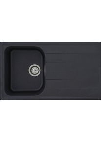 respekta Einbauspüle »ORLANDO86X50B« in schwarz