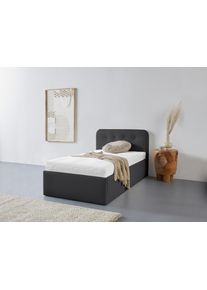 Westfalia Schlafkomfort Polsterbett »Rostock« auch mit Stauraum und Kopfteilverstellung erhältlich in schwarz, Größe Liegefläche B/L/H: 100 cm x...