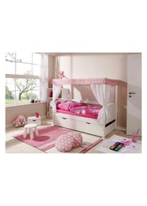 Ticaa Himmelbett »Lino« in rosa, Größe Liegefläche B/L: 80 cm x 160 cm