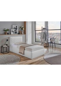 Westfalia Schlafkomfort Polsterbett »Danzig« wählweise mit Bettkasten in weiß, Größe Liegefläche B/L: 120 cm x 200 cm