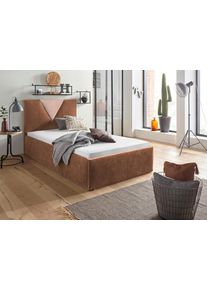 Westfalia Schlafkomfort Polsterbett »Malibu« inkl. Bettkasten bei Ausführung mit Matratze in braun, Größe Liegefläche B/L/H: 100 cm x 200 cm x 45,00