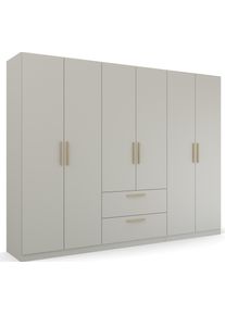 Rauch Kleiderschrank »Skandi by Quadra Spin Schlafzimmerschrank« im Landhaus-Stil mit Massivholzgriffen aus Wildeiche in grau, Größe B/H/T: 271 cm...