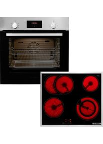 Bosch Backofen-Set »HBF133BR0« mit Teleskopauszug nachrüstbar ecoClean Direct in silberfarben