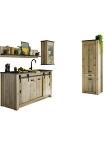 Home Affaire Küche »Sherwood« Breite 240 cm in braun, Größe B/H/T: 240 cm x 64 cm