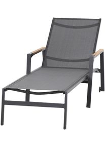 siena GARDEN Gartenliege »Savona« Teakholz in grau
