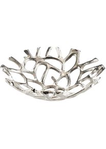 Locker Dekoschale »WEAVE« in silberfarben, Größe Ø 31 cm
