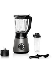 Bosch Standmixer »VitaPower Serie 4 MMB6174SN, 1,5l Mixer, 0,6l ToGo, 30.000 U/Min, grau« 1200 W Stopfer, 4 Edelstahl Klingen, Kabelstaufach, Made...