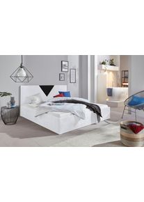Westfalia Schlafkomfort Polsterbett »Malibu« inkl. Bettkasten bei Ausführung mit Matratze in schwarz-weiß, Größe B/L/H: 212 cm x 212 cm x 42 cm