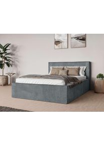 Andas Polsterbett »Östavall wahlweise mit Matratze und Topper in grau, Größe Liegefläche B/L: 180 cm x 200 cm