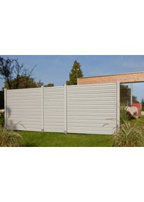 Kiehn-Holz Dichtzaun 3-tlg. in grau, Größe H/L: 180 cm x 4,86 m