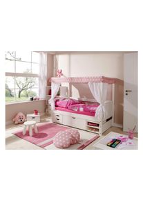 Ticaa Himmelbett »Lino« in rosa, Größe Liegefläche B/L: 80 cm x 160 cm