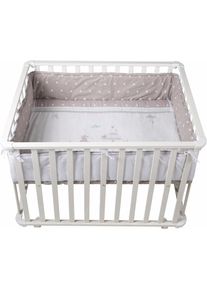 Roba Laufgitter »Indibär, weiß, 75x100 cm« bis 15 kg mit Stoffeinlage und Nestchen in weiß