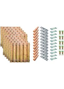 TETZNER & JENTZSCH Tetzner & Jentzsch Bohlenzaun »Seattle 8« 10 Elemente in grün, Größe H/L: 180 cm x 18,99 m